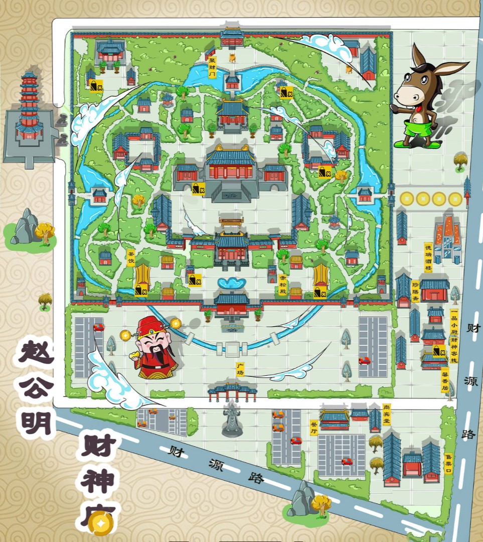光泽寺庙类手绘地图